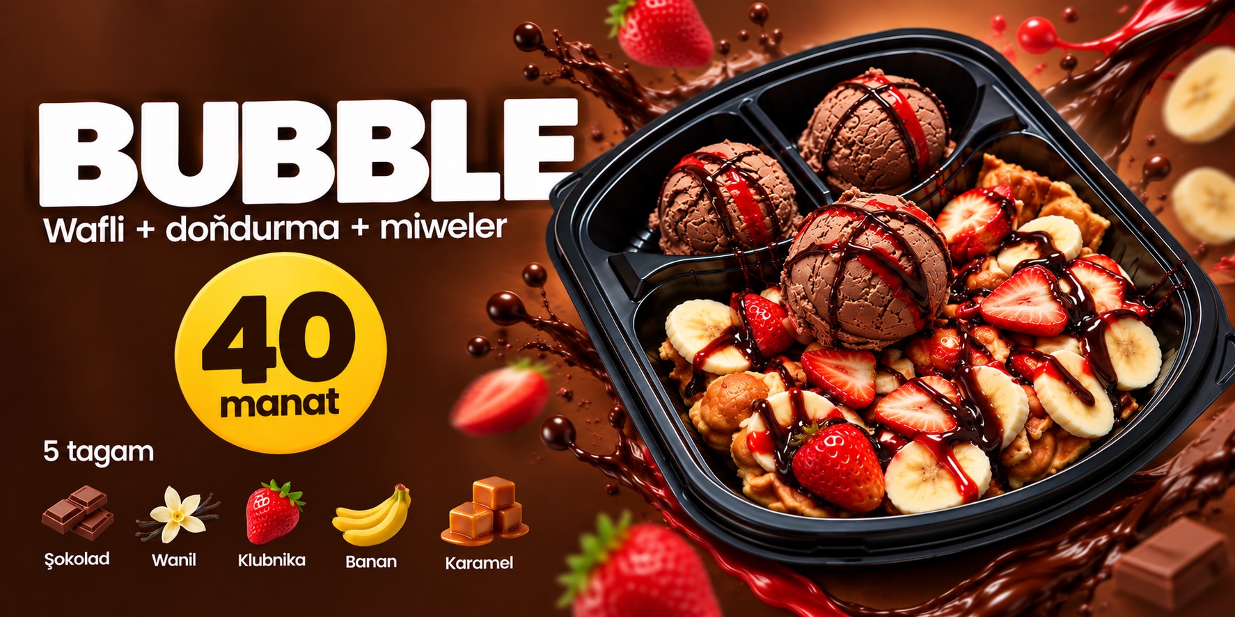 Wafli + doňdurma + miweler — 40 manat